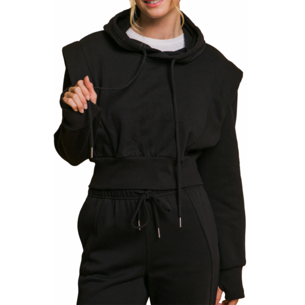 Luxe Ribbed Cropped Hoodie - Image 5
