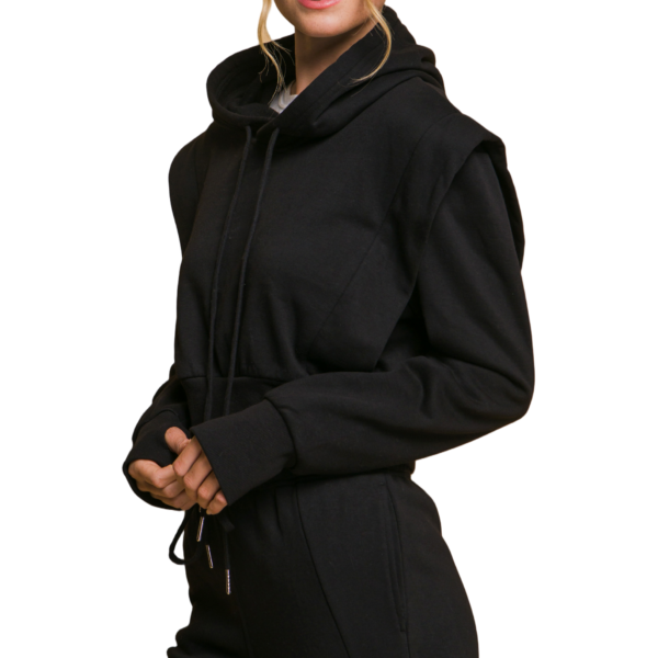 Luxe Ribbed Cropped Hoodie - Image 4