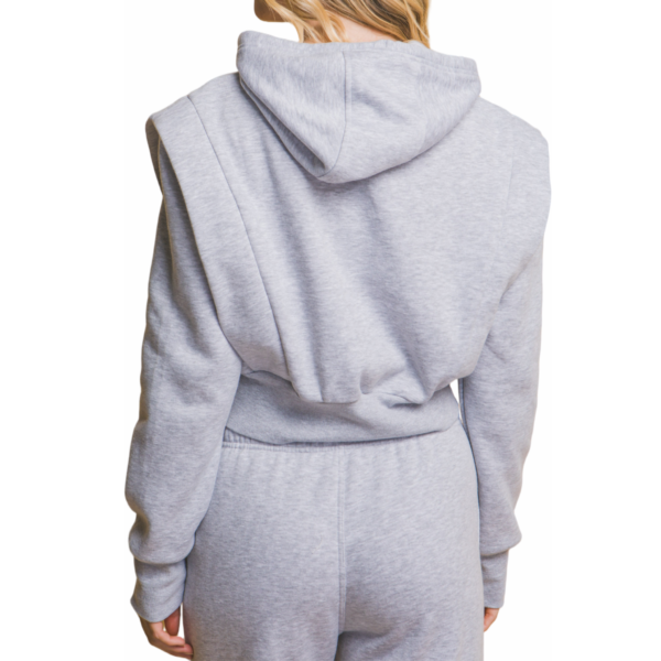 Luxe Ribbed Cropped Hoodie - Image 3