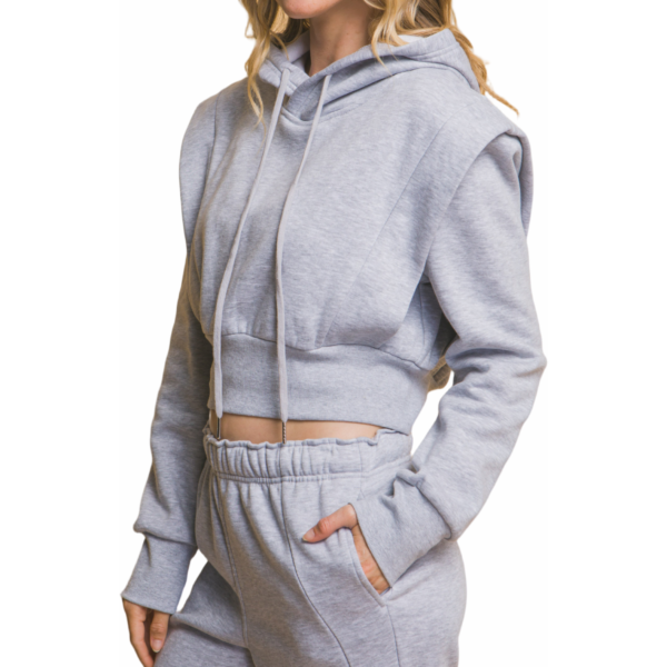 Luxe Ribbed Cropped Hoodie - Image 2