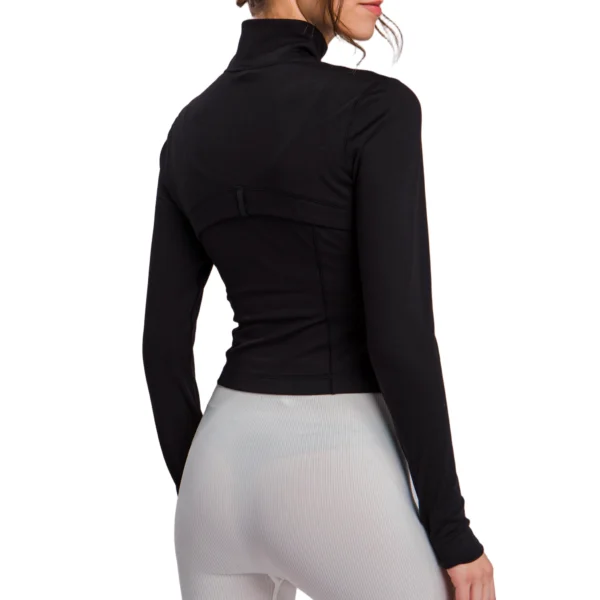 Sleek Active Long-Sleeve Zip-Up Performance Top - Image 3