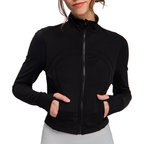 Sleek Active Long-Sleeve Zip-Up Performance Top