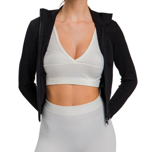 Sleek Active Long-Sleeve Zip-Up Performance Top - Image 2