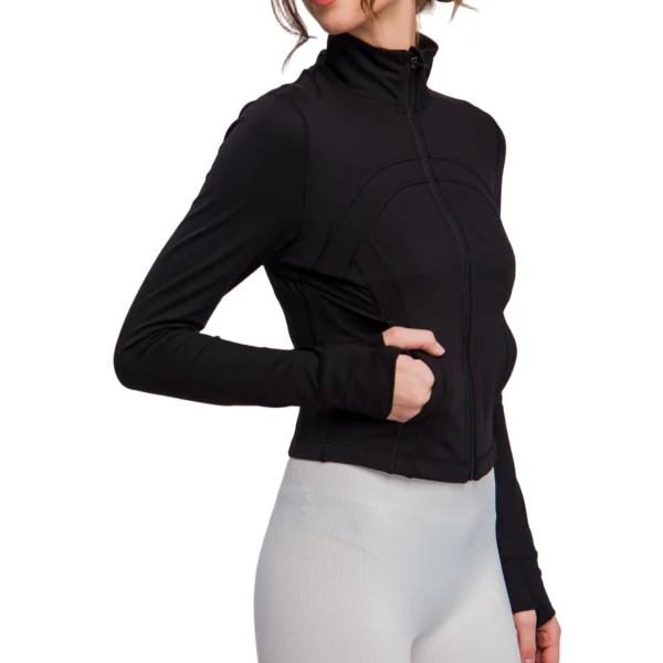 Sleek Active Long-Sleeve Zip-Up Performance Top - Image 4